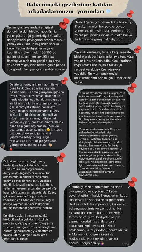 Katılımcı yorumları — mesajlar